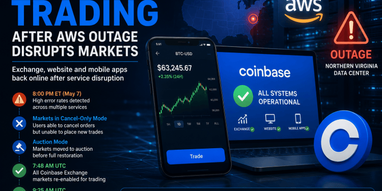 Coinbase Resumes Trading Services Following AWS-Related Outage