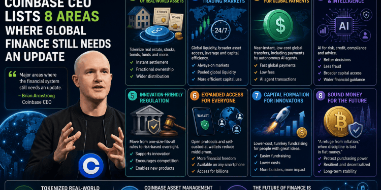 Coinbase CEO Brian Armstrong Highlights 8 Major Areas Where Global Finance Still Needs Modernization