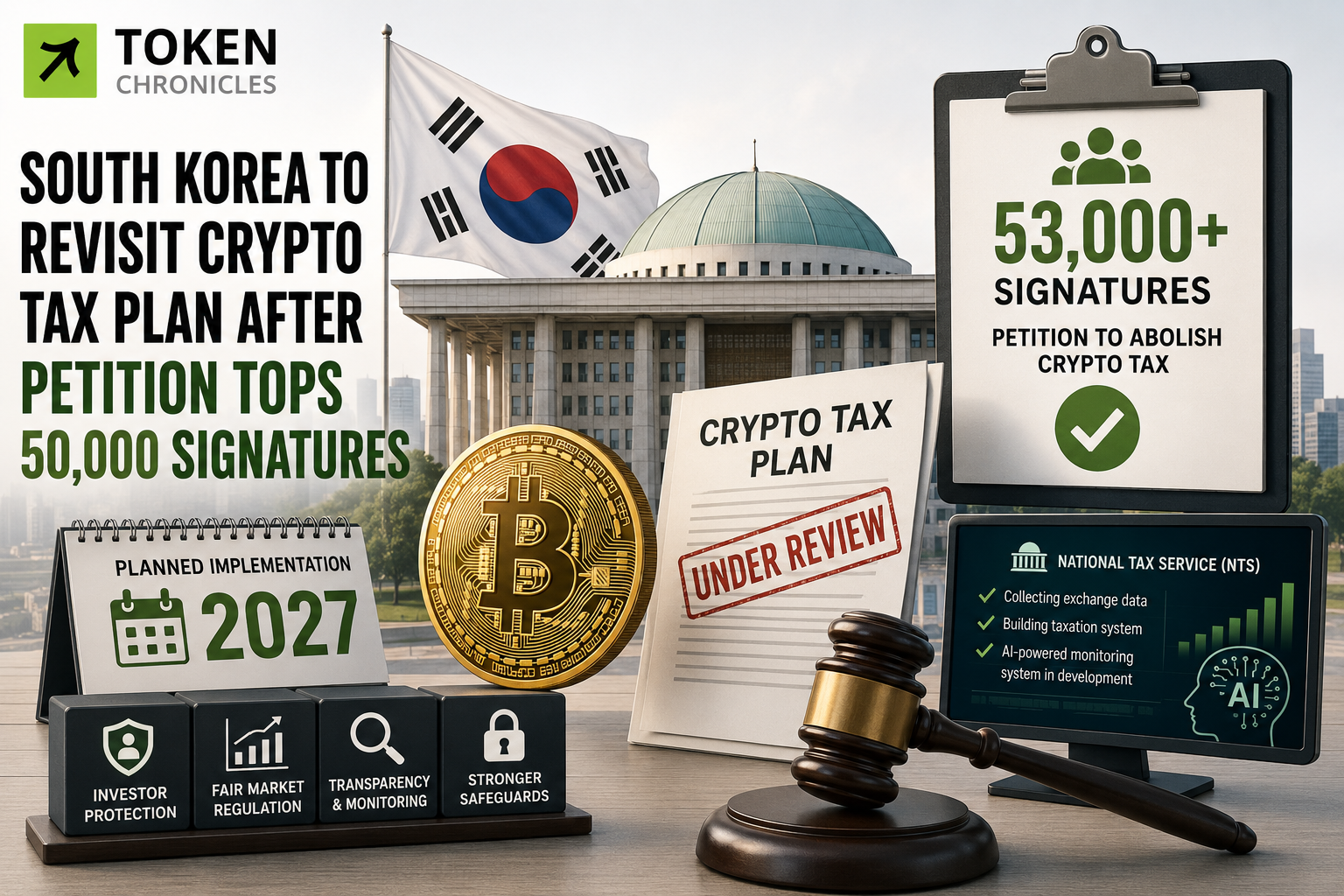 South Korea Reconsiders Crypto Tax Plan After Public Petition Surpasses 50,000 Signatures