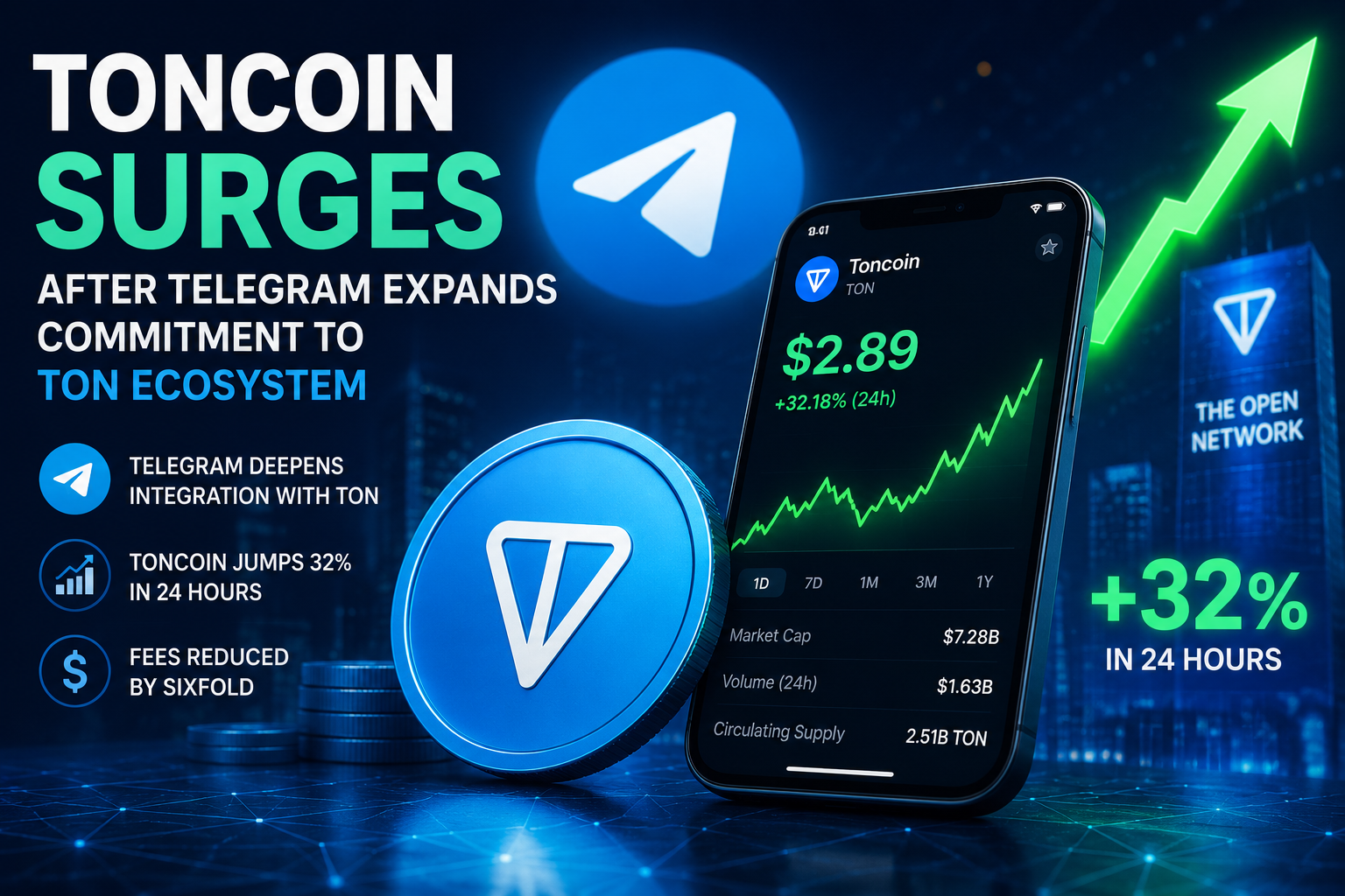 Toncoin Surges After Telegram Expands Commitment to TON Ecosystem