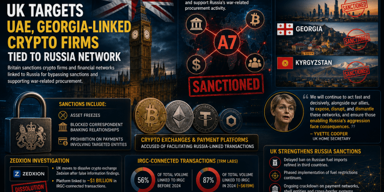 UK targets UAE, Georgia-linked crypto firms tied to Russia network