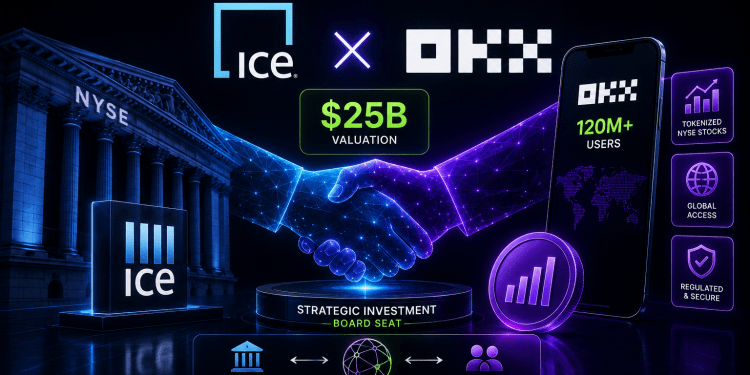 ICE Backs OKX in $25 Billion Deal to Bring Tokenized NYSE Stocks to Crypto Traders