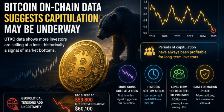 Bitcoin On-Chain Data Suggests Market Capitulation May Be Underway: Analysts