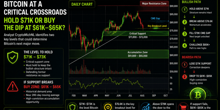Bitcoin at a Critical Crossroads: Analyst Identifies Key Levels That Could Define the Next Major Move