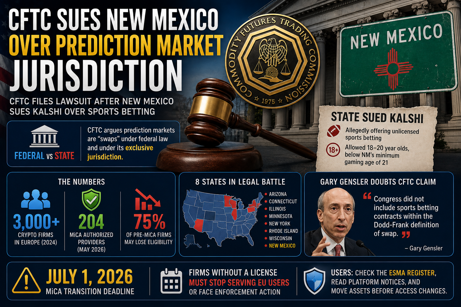 CFTC Expands Legal Battle Over Prediction Markets as New Mexico Challenges Kalshi