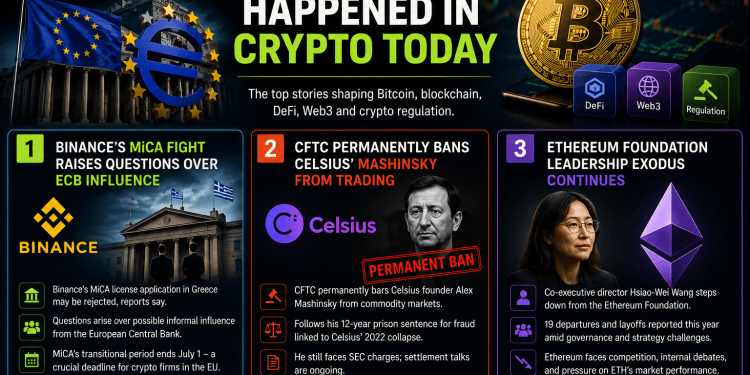 Crypto Daily: Binance Faces EU Hurdles, Mashinsky Banned Forever, Ethereum Loses Another Leader