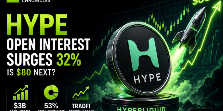 Hyperliquid Open Interest Explodes 32% in a Week — Is HYPE Poised to Break $80?