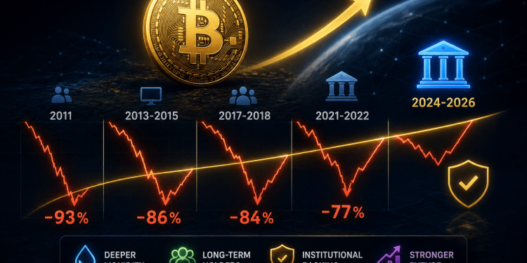 Bitcoin’s Bear Markets Are Getting Milder: Why Volatility Compression Is Reshaping the Market