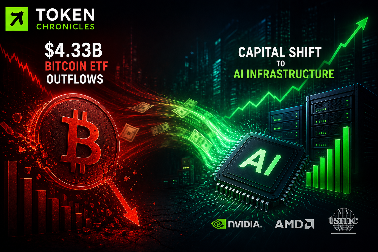 AI Capital Rotation Intensifies as Bitcoin ETFs Record Historic $4.33 Billion Outflow