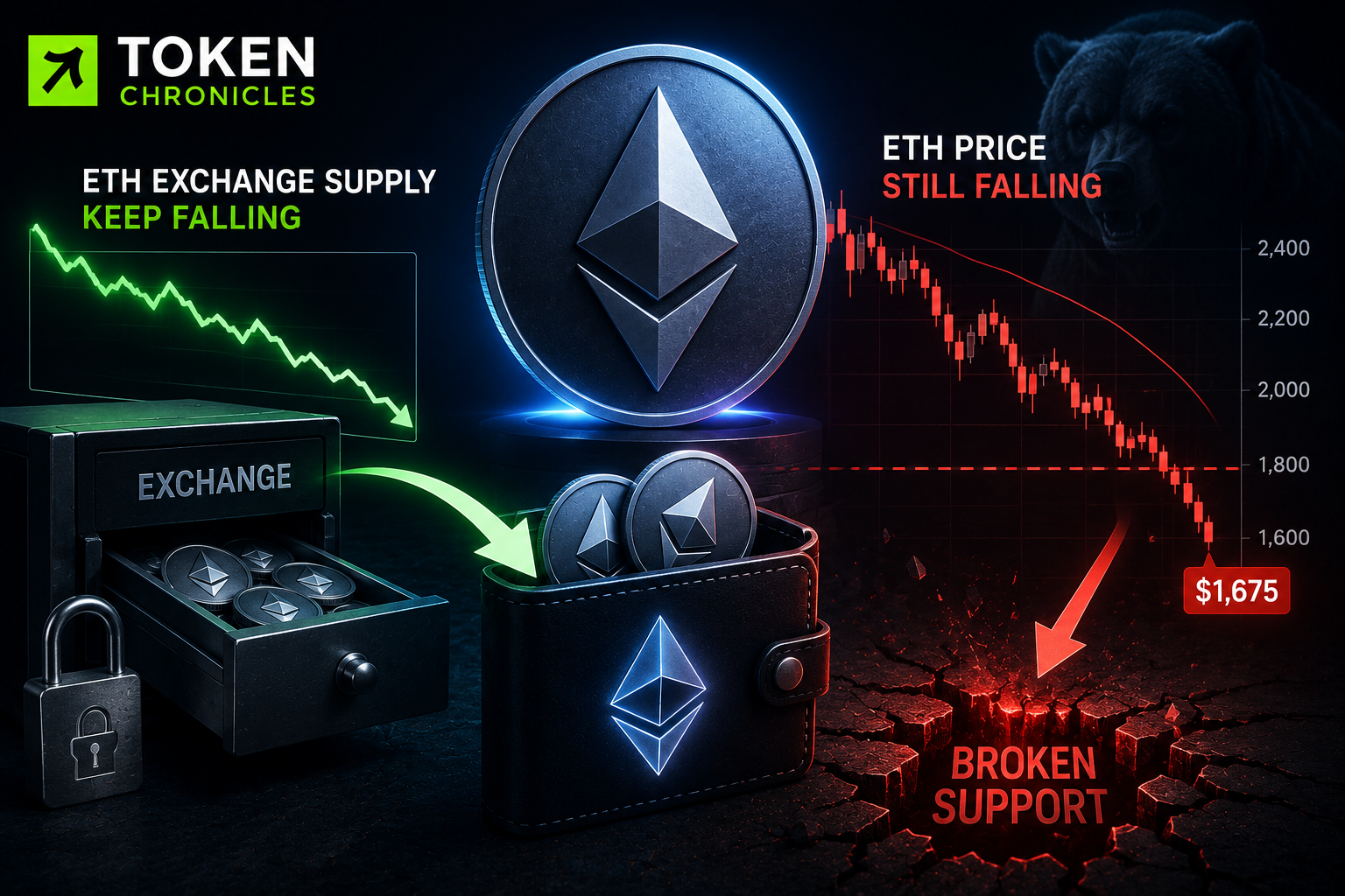 Ethereum Exchange Supply Continues to Shrink—So Why Is ETH Still Falling?