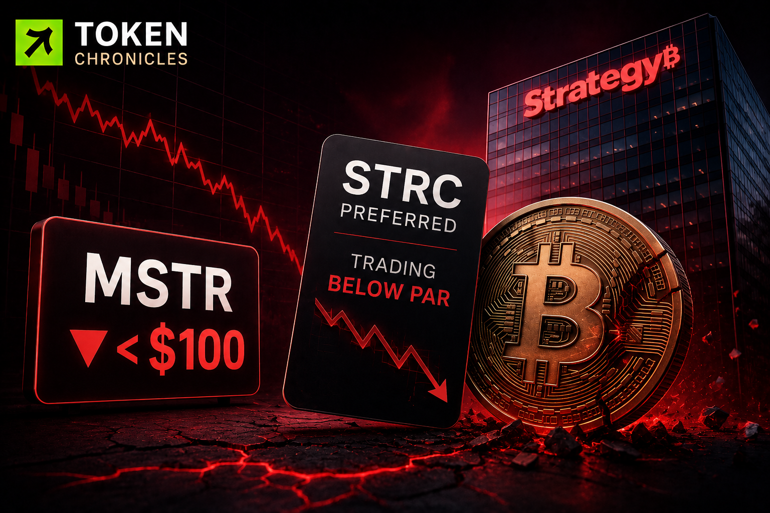 Strategy’s Bitcoin Treasury Faces Fresh Pressure as MSTR Drops Below $100