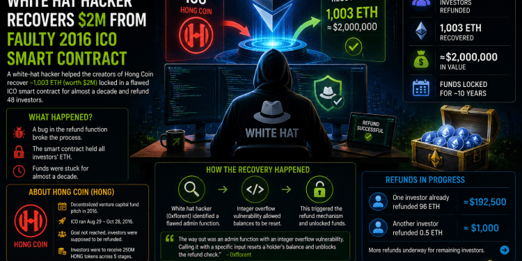 White-Hat Hacker Helps Recover $2 Million Locked in Failed 2016 ICO
