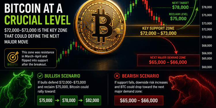 Bitcoin Approaches a Crucial Support Zone as Market Awaits Direction