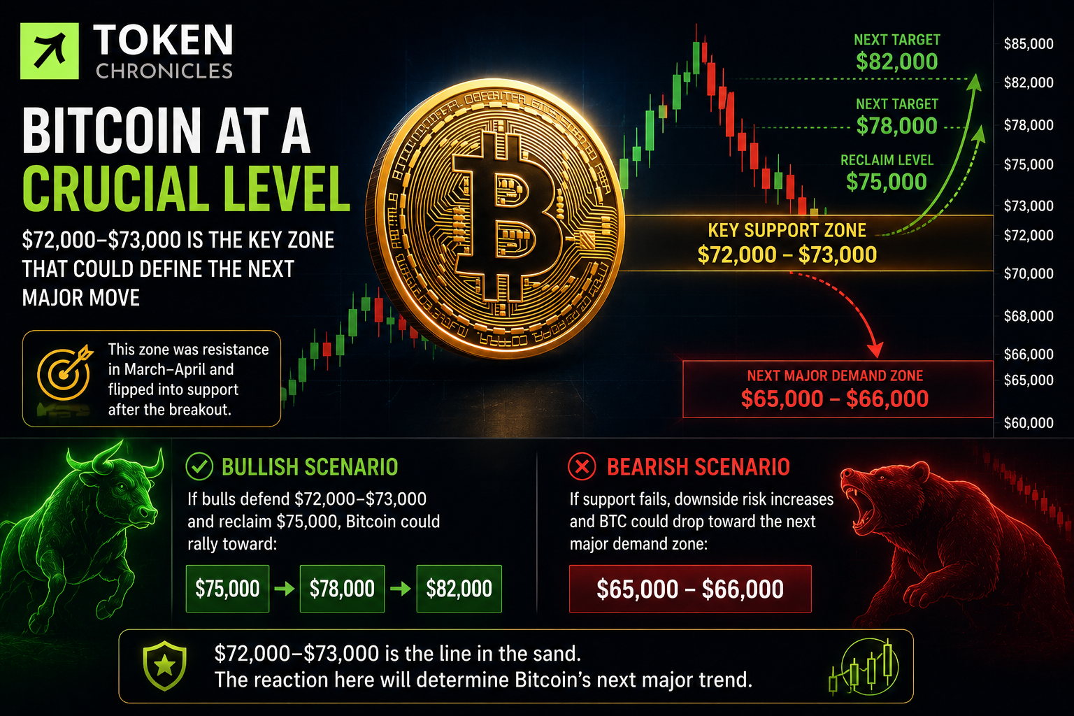Bitcoin Approaches a Crucial Support Zone as Market Awaits Direction