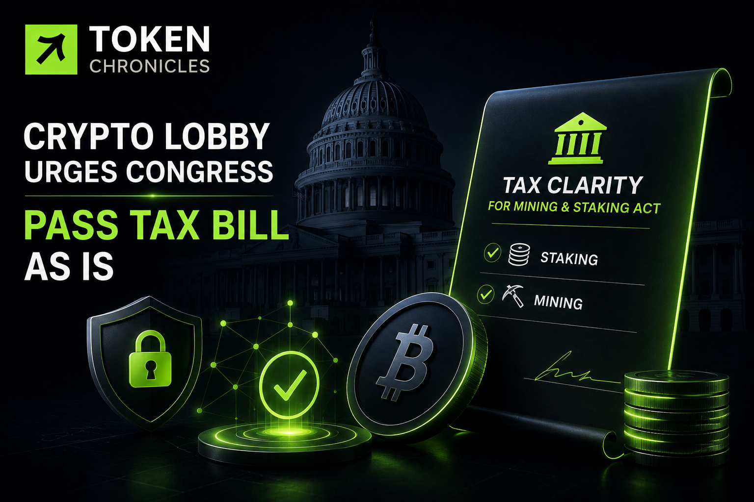 Crypto Industry Pushes Congress to Pass Staking and Mining Tax Bill Without Changes