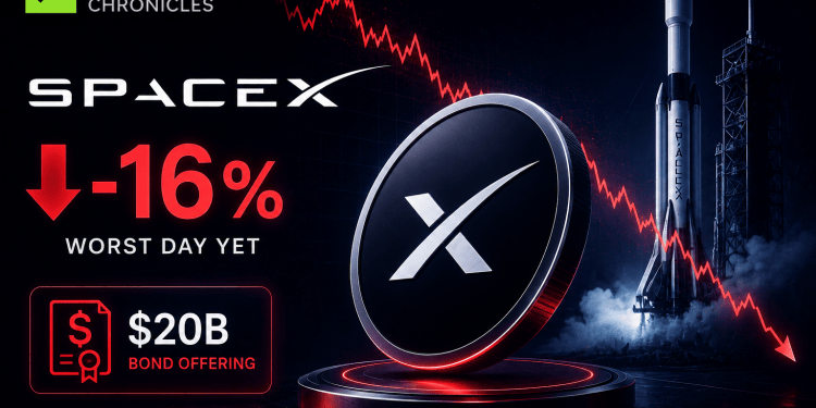 SpaceX Shares Tumble 16% After $20 Billion Bond Offering Announcement