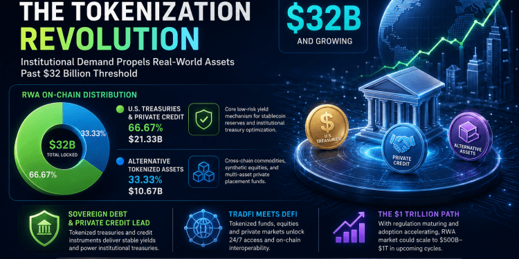 The Tokenization Revolution: Real-World Assets Surpass $32 Billion as Institutions Embrace Blockchain Finance