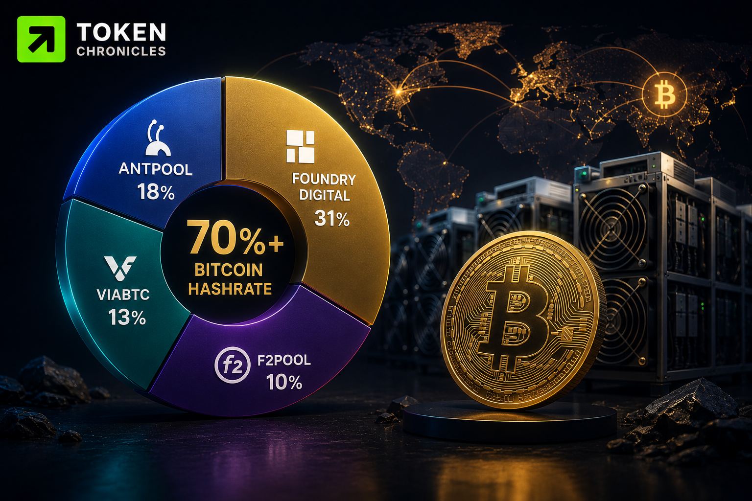 Four Bitcoin Mining Pools Now Control Over 70% of Network Hashrate