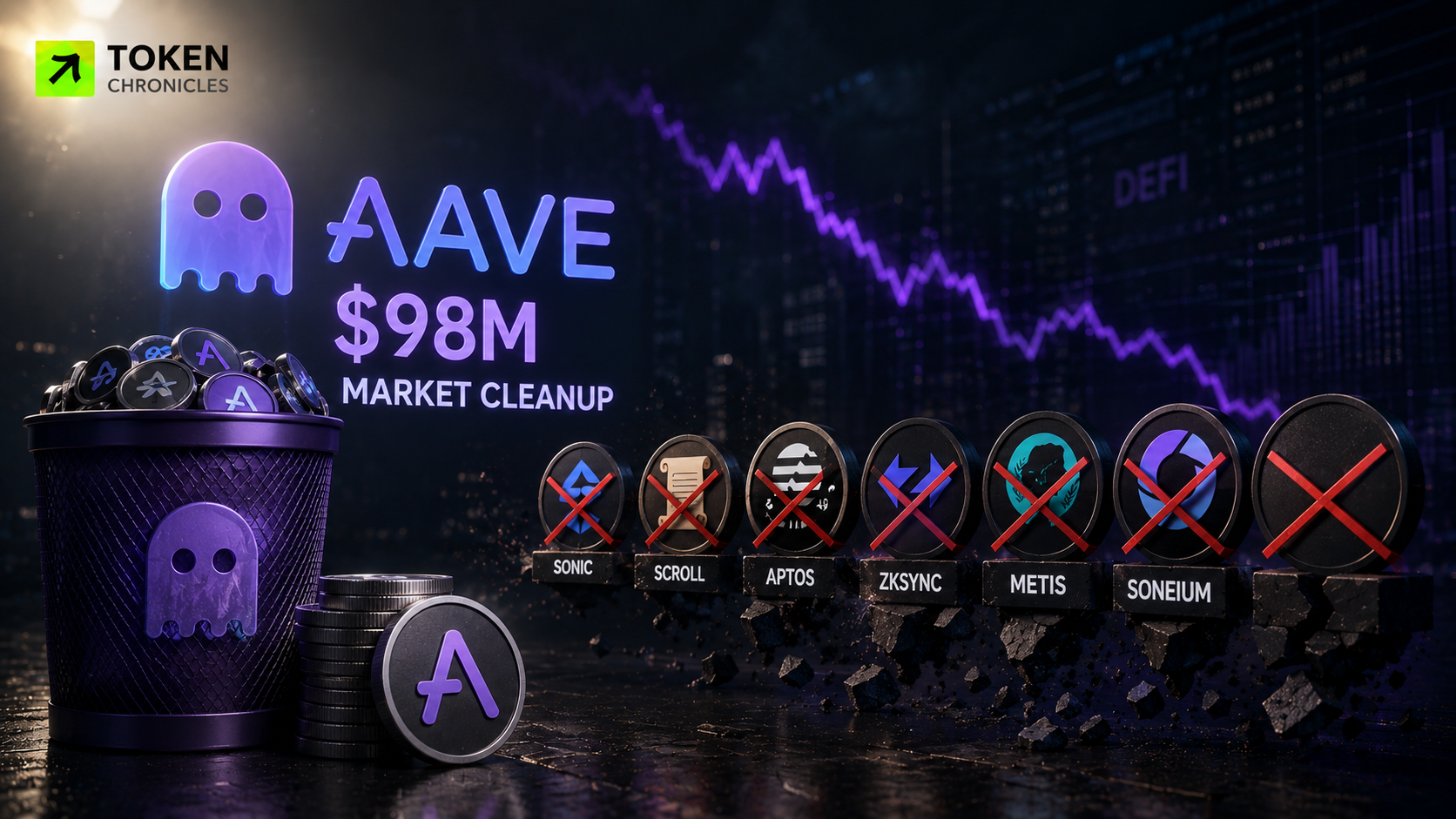 Aave Backs $98M Market Cleanup as DeFi Giant Retreats From Six Blockchains