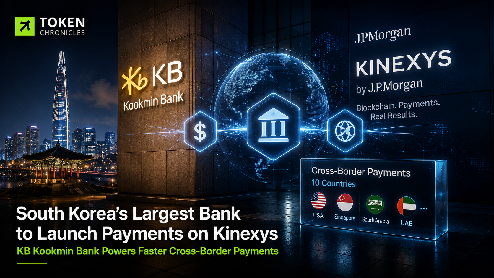 South Korea’s largest bank to launch blockchain cross-border payments on JPMorgan’s Kinexys