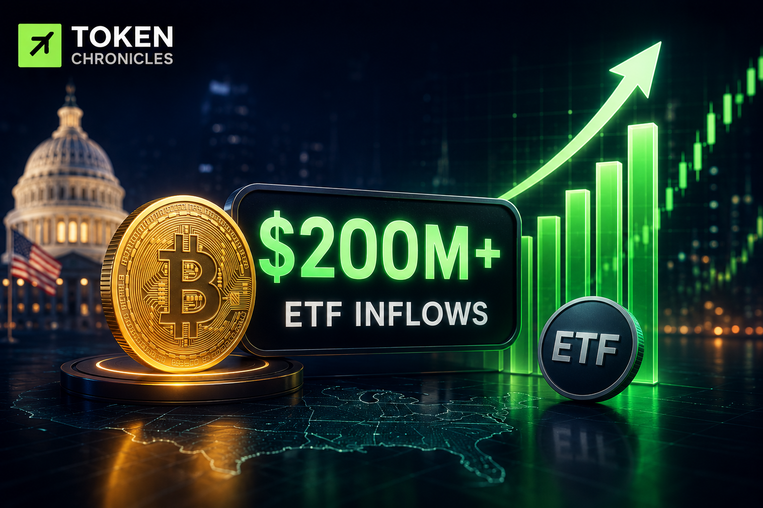 US Spot Bitcoin ETFs Record Strongest Daily Inflows Since May as Investor Sentiment Improves