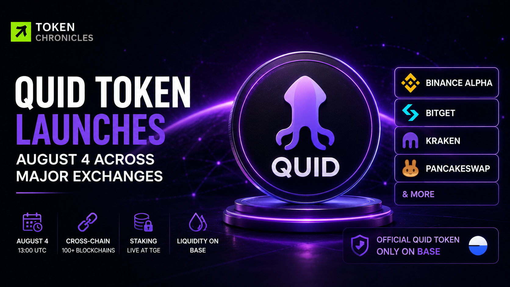 QUID Token Launches August 4 Across Major Exchanges