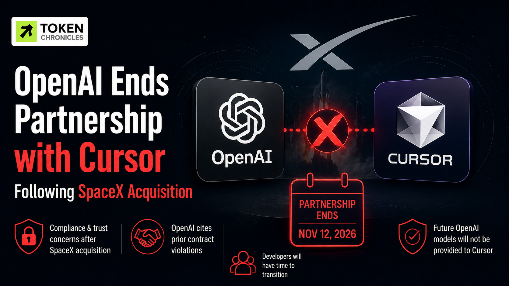 OpenAI to End Cursor Model Partnership Following SpaceX Acquisition