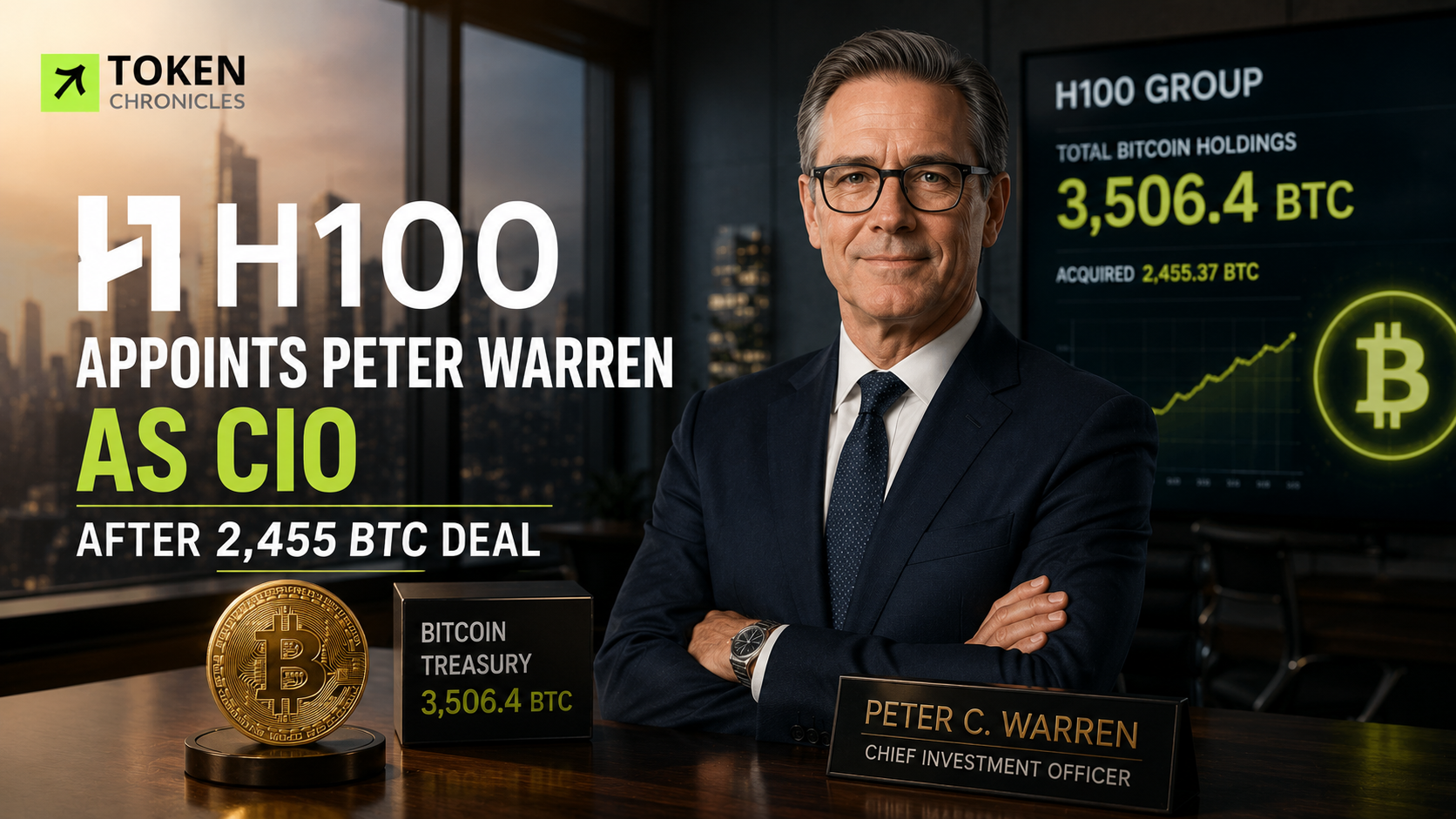 H100 Appoints Peter Warren as CIO After 2,455 BTC Acquisition