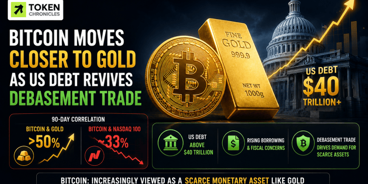 Bitcoin’s Market Behavior Moves Closer to Gold as US Debt Fuels Debasement Concerns