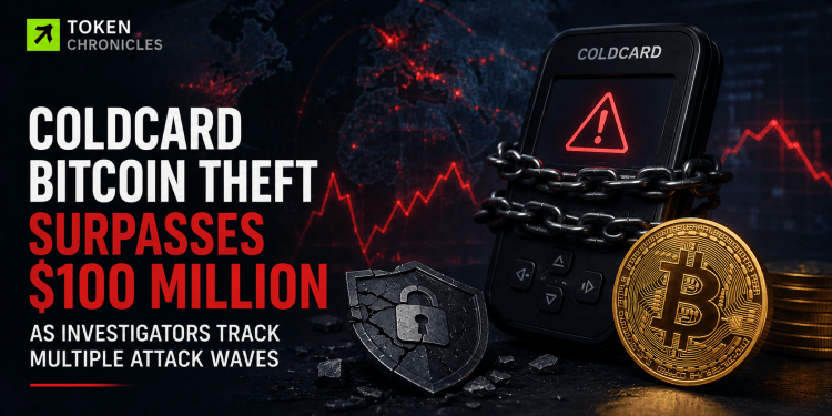 Coldcard Bitcoin Theft Surpasses $100 Million as Investigators Track Multiple Attack Waves