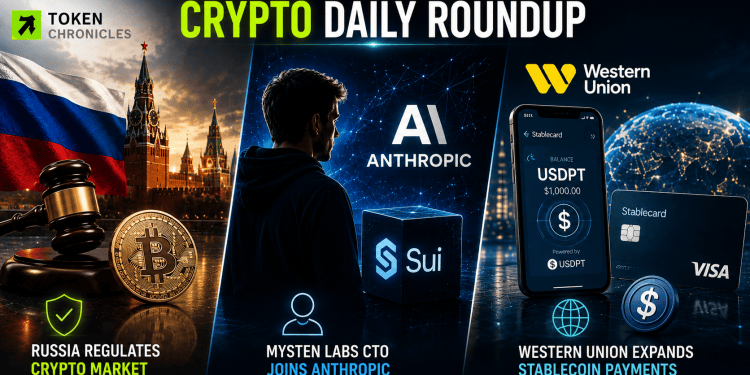 Crypto Daily Roundup: Russia Regulates Crypto, Mysten Labs CTO Joins Anthropic, and Western Union Expands Stablecoin Payments