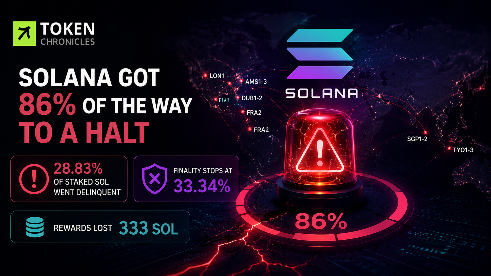 Solana Nearly Reached a Network Halt After Routing Incident Affected 28.8% of Staked SOL