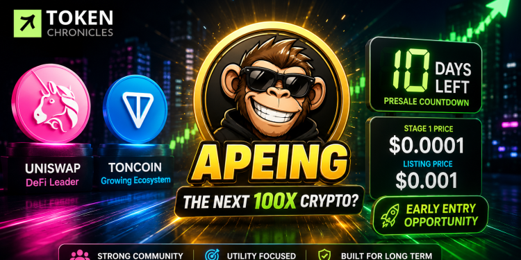Apeing Presale Draws Attention as Investors Search for the Next 100x Crypto