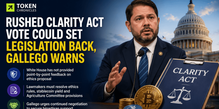 Gallego Warns Rushing CLARITY Act Vote Could Jeopardize Crypto Legislation