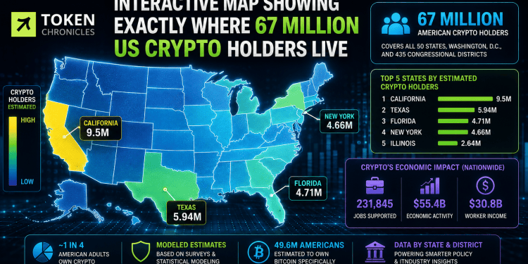 Interactive Map Reveals Where 67 Million Americans Hold Crypto