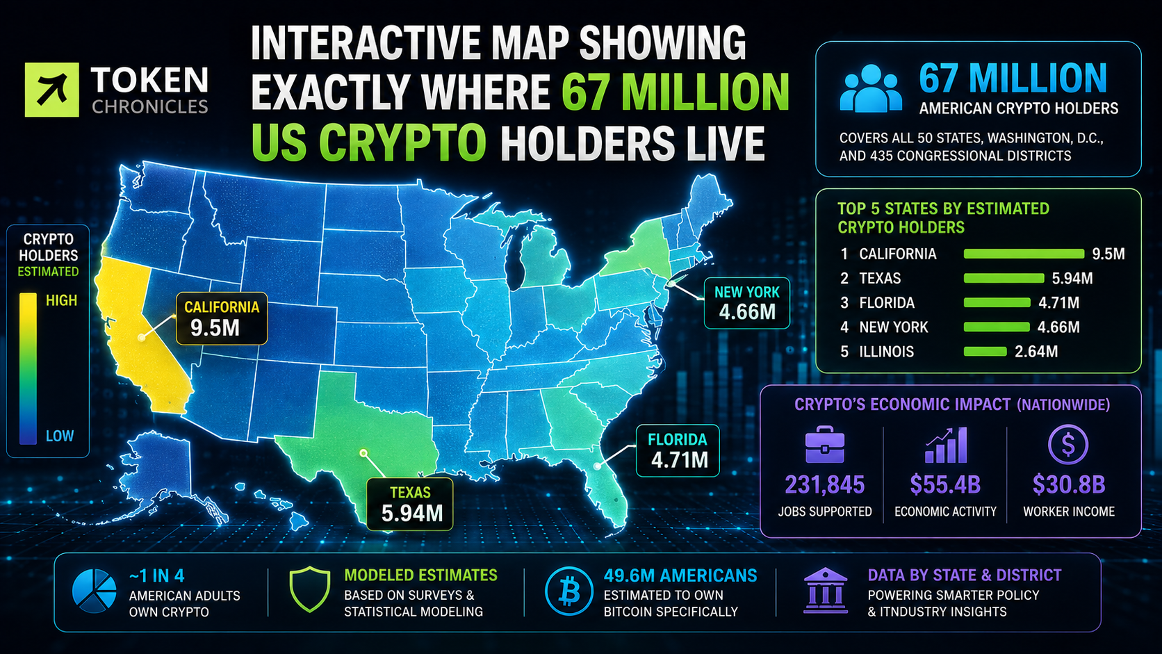 Interactive Map Reveals Where 67 Million Americans Hold Crypto