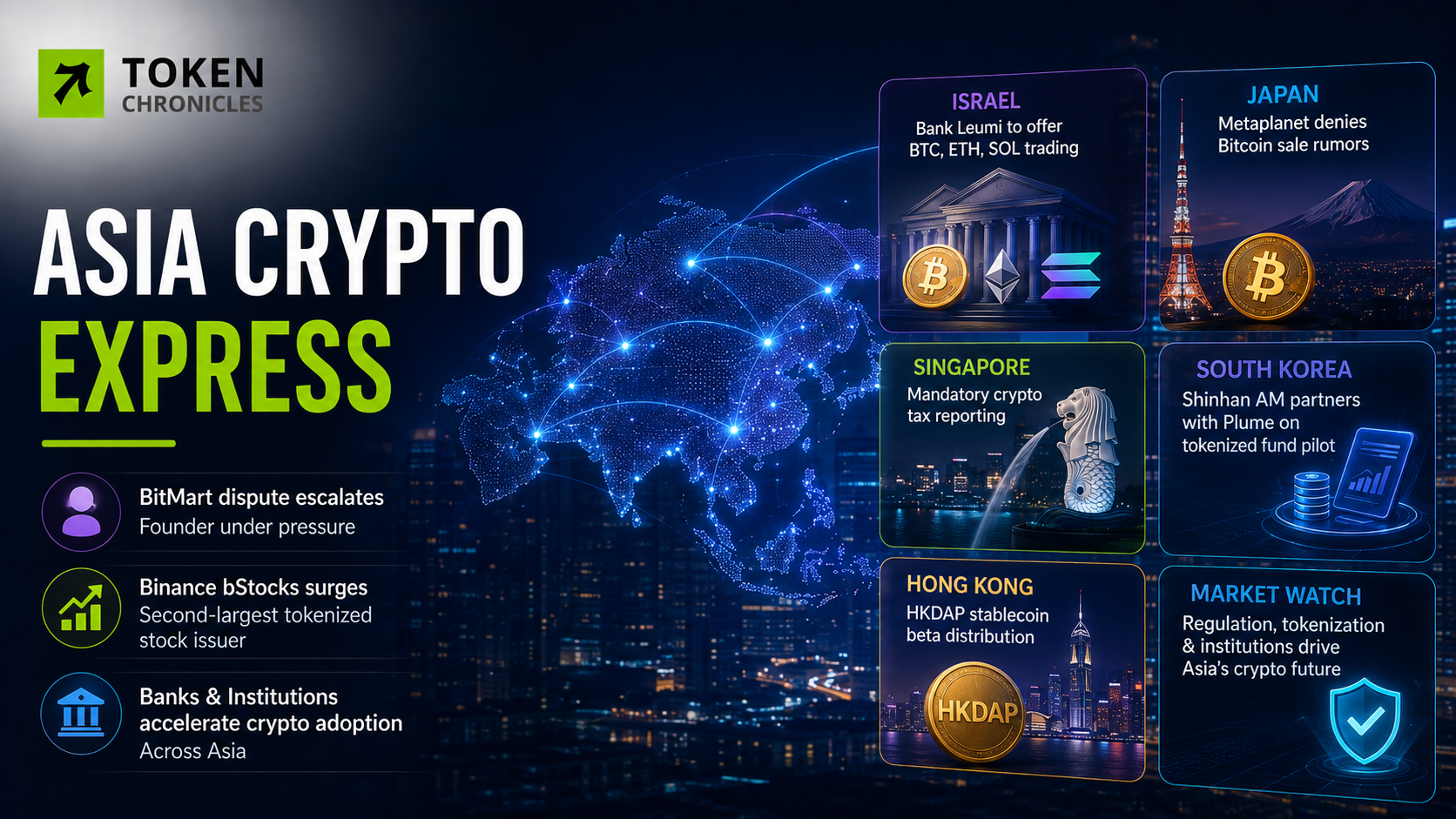 Asia Crypto Express: BitMart Dispute Escalates as Binance bStocks Surge