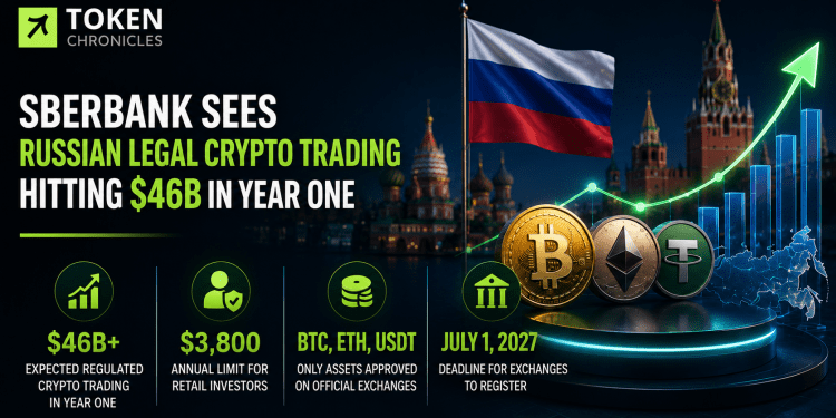 Sberbank Projects $46 Billion in Regulated Crypto Trading During Russia’s First Year