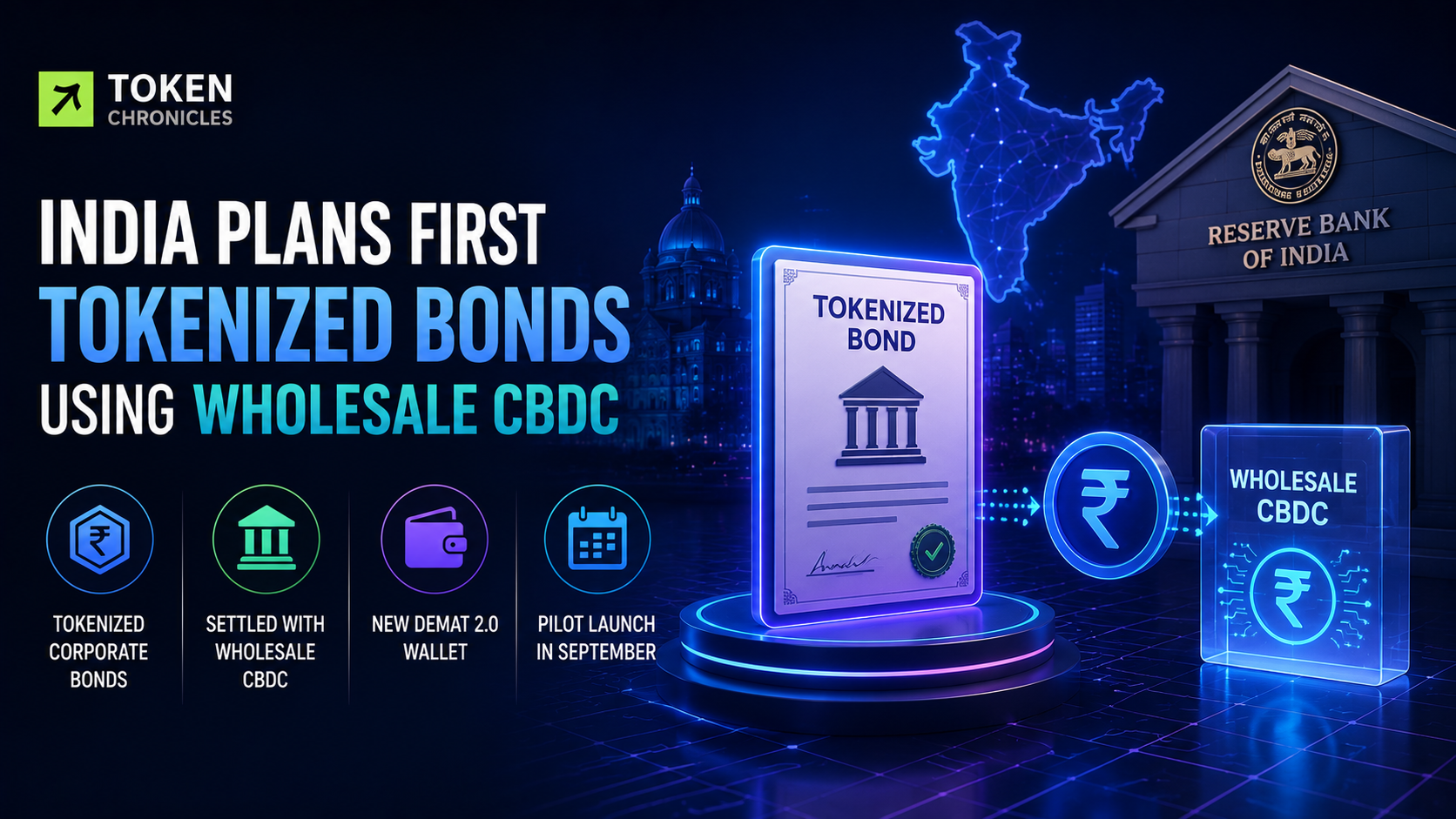 India Eyes First Tokenized Corporate Bond Pilot Using Wholesale CBDC
