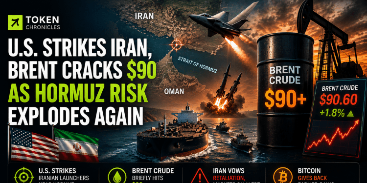 U.S. Strikes Iranian Launchers Near Hormuz as Brent Oil Surges Above $90
