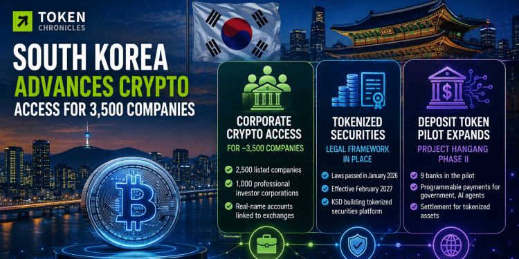 South Korea Expands Institutional Crypto Access as Tokenization and Digital Payments Advance