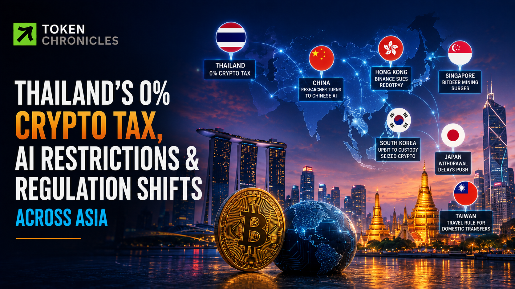 Asia Crypto Roundup: Thailand Cuts Crypto Tax to 0% as AI, Regulation and Bitcoin Theft Shape the Region