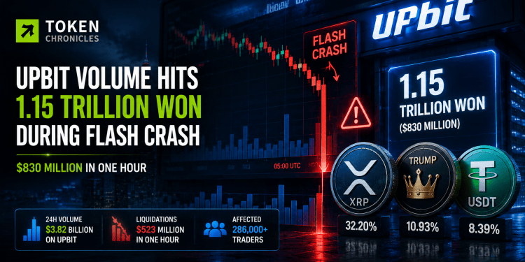 Upbit Trading Volume Surges to $830M During Crypto Flash Crash