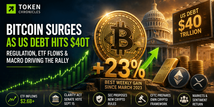 Bitcoin’s 23% Surge Rekindles Bullish Sentiment as US Debt and Regulation Take Center Stage