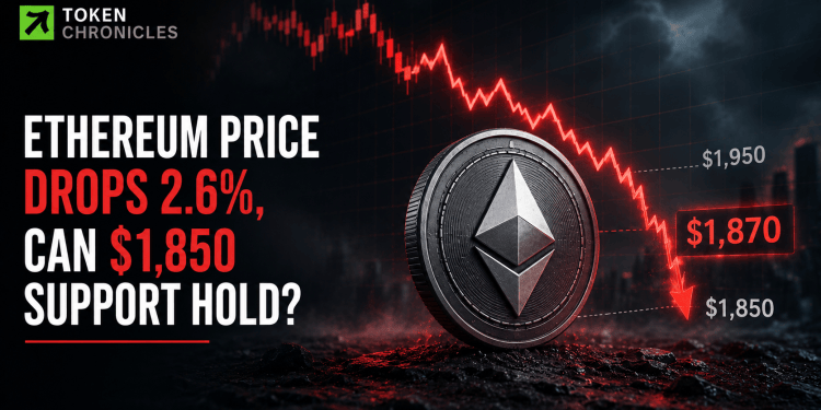 Ethereum Falls 2.6% as $1,850 Support Comes Into Focus