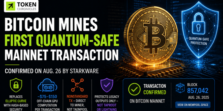 Bitcoin Mines First Quantum-Safe Mainnet Transaction: StarkWare
