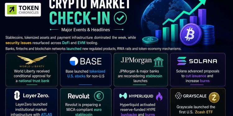 Crypto Market Check-In: Stablecoins, Tokenization and New Infrastructure Lead the Headlines