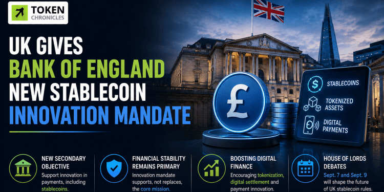 UK Plans New Bank of England Mandate to Support Stablecoin and Payments Innovation