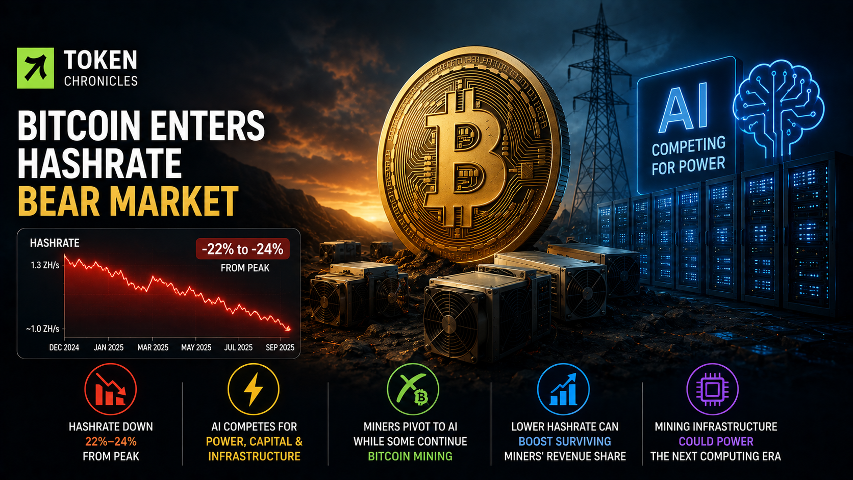 Bitcoin Enters a “Hashrate Bear Market” as Miners Pivot Toward AI