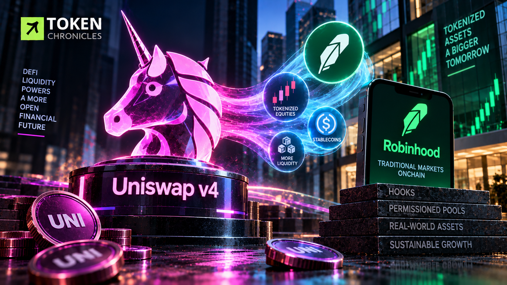 Uniswap’s Next Growth Engine: Robinhood, V4 Hooks and the Rise of Tokenized Assets